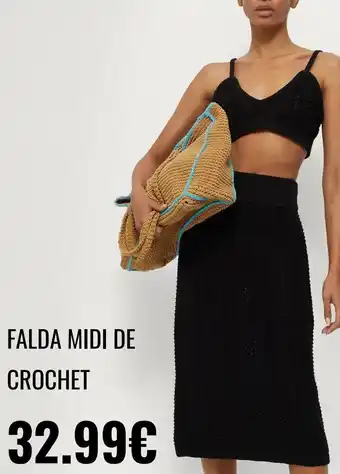 Falda midi de crochet