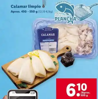 Lidl Calamar limpio Aprox. 450-550g oferta