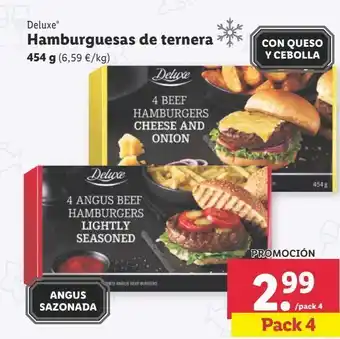 Lidl Hamburguesas de ternera deluxe oferta