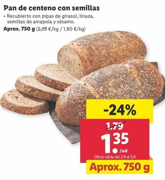 Lidl Pan de centeno oferta