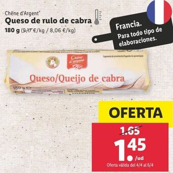 Lidl Rulo de queso de cabra oferta