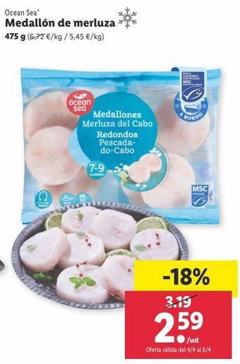 Lidl Medallones de merluza ocean sea oferta