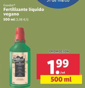 Lidl Fertilizante líquido grandiol oferta
