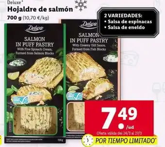 Lidl Deluxe Hojaldre de salmón 700g oferta