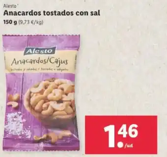 Lidl Alesto Anacardos tostados con sal 150g oferta
