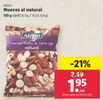 Lidl Alesto Nueces al natural 125g oferta