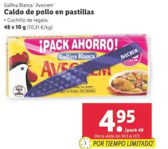 Lidl Gallina Blanca Avecrem Caldo de pollo en pastillas 48 x 10g oferta