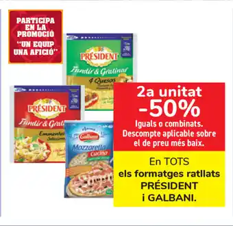 Carrefour Président i Galbani En Tots els formatges ratllats oferta
