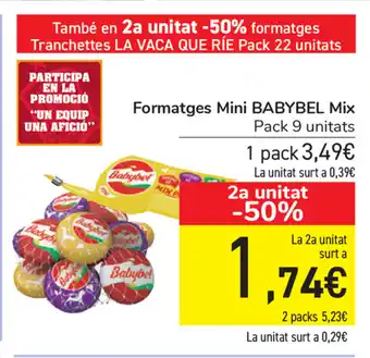 Carrefour Babybel Mix Formatges Mini Pack 9 unitats oferta
