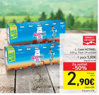 Carrefour Actimel L. Casei 100g. Pack 14 unitats oferta