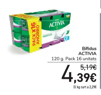 Carrefour Activia Bífidus 120g. Pack 16 unitats oferta