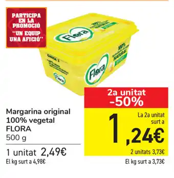 Carrefour Flora Margarina original 100% vegetal 500g oferta