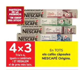 Carrefour Nescafé Origins En Tots els cafès càpsules oferta