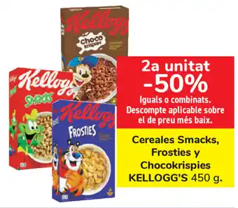 Carrefour Kellogg's Cereales Smacks, Frosties y Chocokrispies 450g oferta