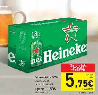 Carrefour Heineken Cervesa 33cl Pack 18 unitats oferta