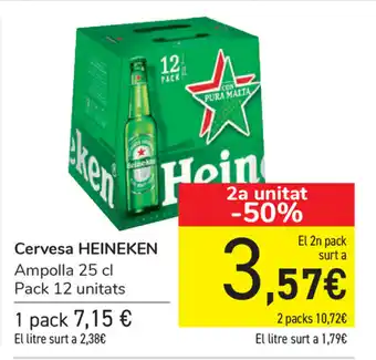 Carrefour Heineken Cervesa 25cl Pack 12 unitats oferta