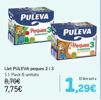 Carrefour Puleva Peques Llet 2 i 3, 1l Pack 6 unitats oferta