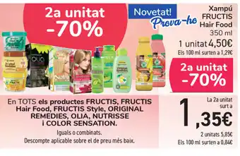 Carrefour Fructis Hair Food Xampú 350ml oferta