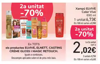 Carrefour Elvive Color Vive Xampú 690ml oferta