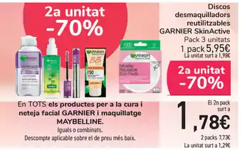 Carrefour Garnier SkinActive Discos desmaquilladors reutilitzables Pack 3 unitats oferta