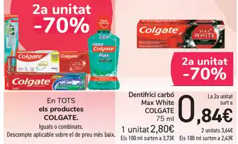 Carrefour Colgate Max White Dentifrici carbó 75ml oferta