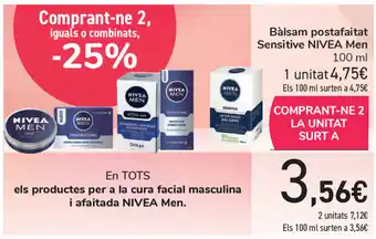Carrefour Nivea Men Bálsam postafaitat Sensitive 100ml oferta