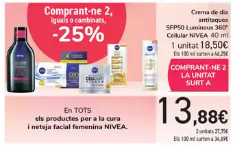 Carrefour Nivea Cellular Crema de dia antitaques SPF50 Luminous 360° 40ml oferta