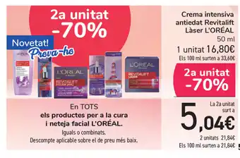 Carrefour L'Oréal Revitalift Làser Crema intensiva antiedat 50ml oferta