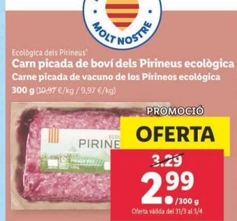 Lidl Carne picada de vacuno oferta