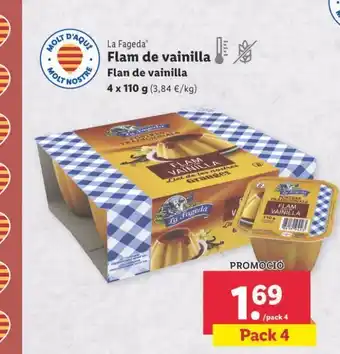 Lidl Flan de vainilla la fageda oferta