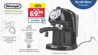 Lidl Cafetera espresso delonghi oferta