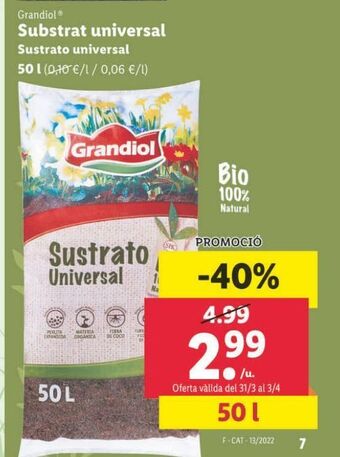 Lidl Sustrato universal grandiol oferta