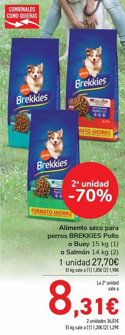 Carrefour Alimento seco para perros brekkies pollo oferta