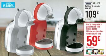 Carrefour Dëlonghi krups cafetera de cápsulas mini me oferta