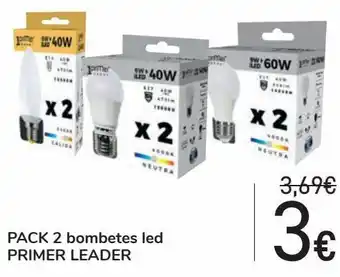 Carrefour Pack 2 bombillas les primer leader oferta