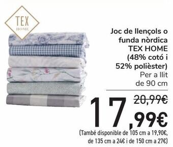 Carrefour Juego de sábanas o funda nórdica tex home (48% algodón y 52% poliéster oferta