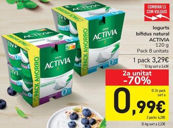 Carrefour Yogures bífidus natural activia oferta