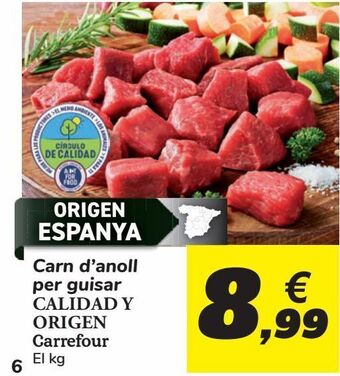 Carrefour Carne de añojo para guisar calidad y origen carrefour oferta