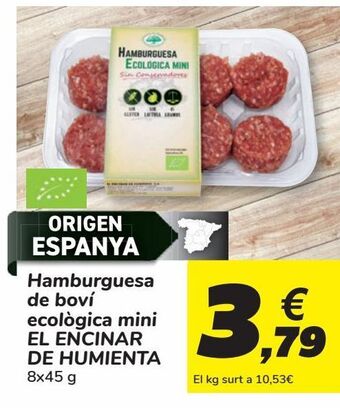 Carrefour Hamburguesa de vacuno ecológica mini el encinar de humienta oferta