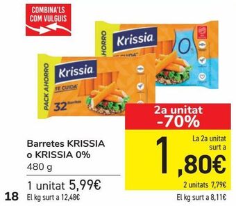 Carrefour Barritas krissia o krissia 0% oferta