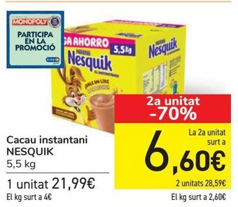Carrefour Cacao instantáneo nesquik oferta