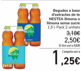 Carrefour Bebidas a base de extractos de té nestea limón o limón sin azúcar oferta