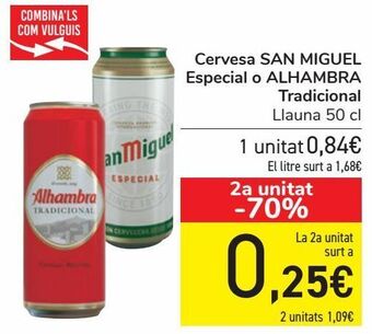Carrefour Cerveza san miguel especial o alhambra tradicional oferta