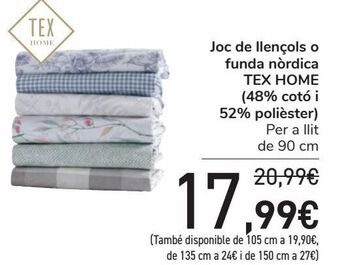 Carrefour Juego de sábanas o funda nórdica tex home (48% algodón y 52% poliéster) oferta
