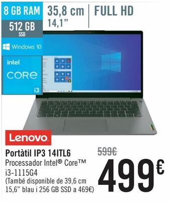 Carrefour Lenovo portátil ip3 14itl6 oferta