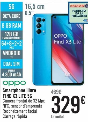 Carrefour Oppo smartphone libre find x3 lite 5g oferta