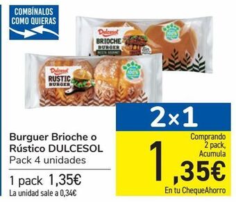 Carrefour Burguer brioche o rústico dulcesol oferta