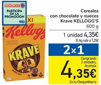 Carrefour Cereales con chocolate y nueces krave kellogg's oferta