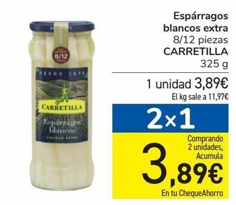 Carrefour Espárragos blancos extra carretilla oferta