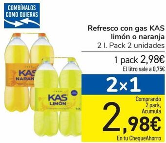 Carrefour Refresco con gas kas limón o naranja oferta